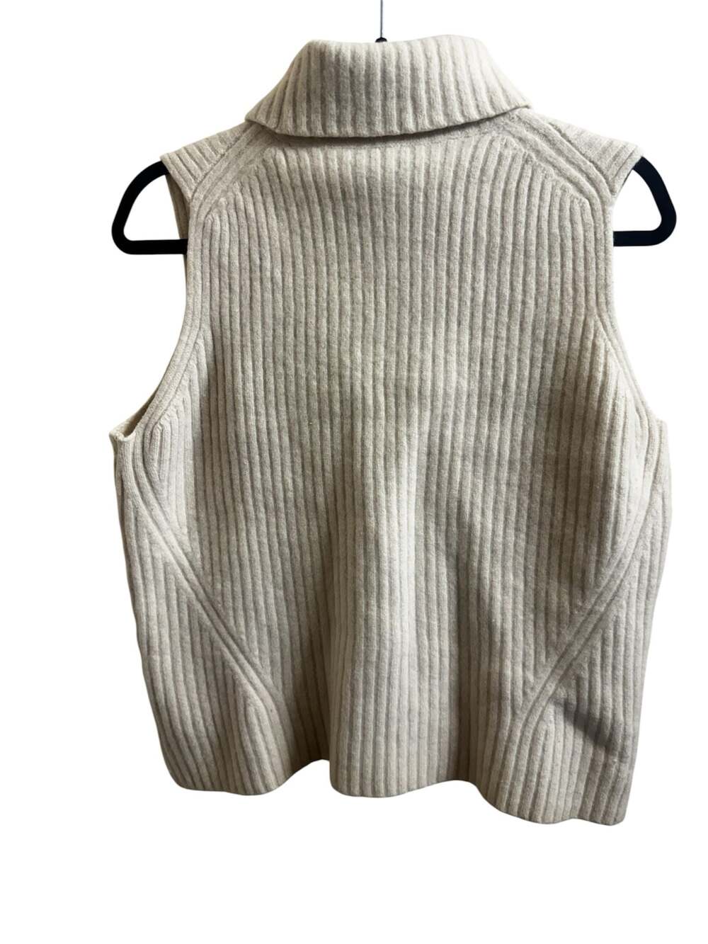J.Crew Women's 100% Merino Wool Sleeveless Ribbed Turtleneck Sweater Vest XL